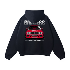 BMW “Respect Your Elders” Hoodie | Bimmers Car Enthusiast Streetwear | Chrome and Cotton Automotive Sweatshirt