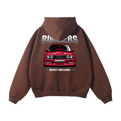 BMW “Respect Your Elders” Hoodie | Bimmers Car Enthusiast Streetwear | Chrome and Cotton Automotive Sweatshirt