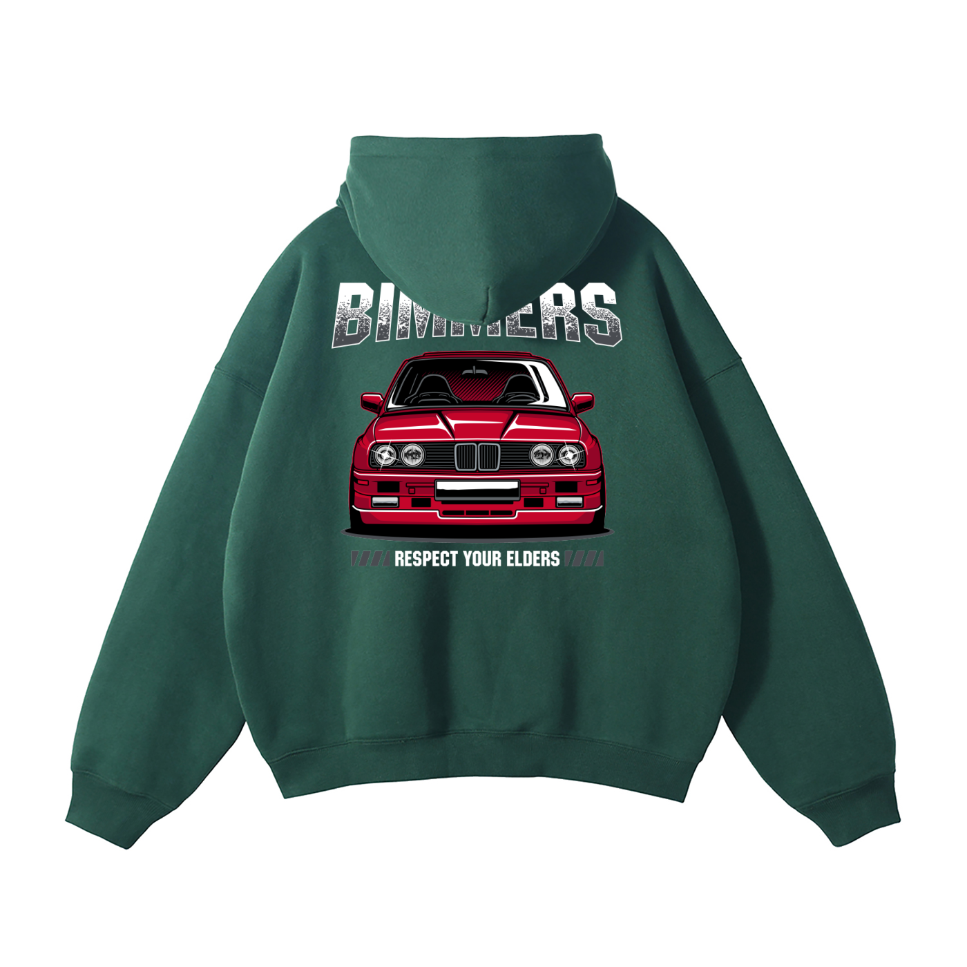 BMW “Respect Your Elders” Hoodie | Bimmers Car Enthusiast Streetwear | Chrome and Cotton Automotive Sweatshirt