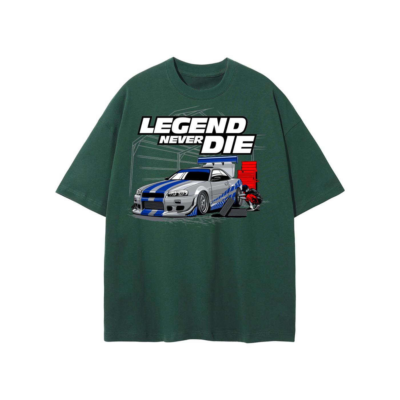 Nissan Skyline R34 Legend Never Die Oversized T-Shirt