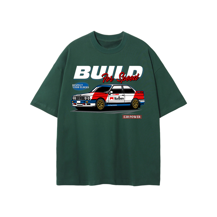 BMW E30 Built for Speed Retro Motorsport T-Shirt