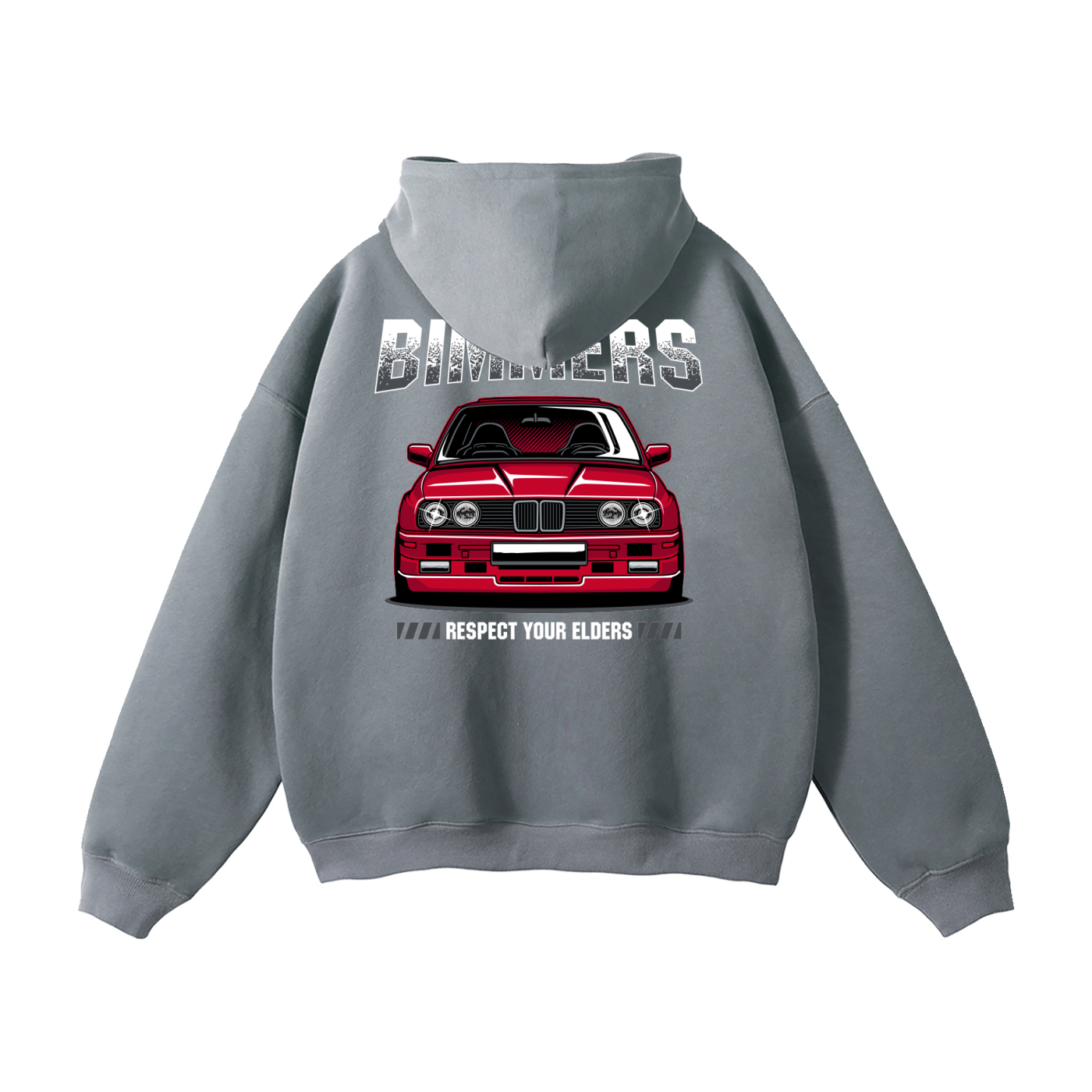 BMW “Respect Your Elders” Hoodie | Bimmers Car Enthusiast Streetwear | Chrome and Cotton Automotive Sweatshirt