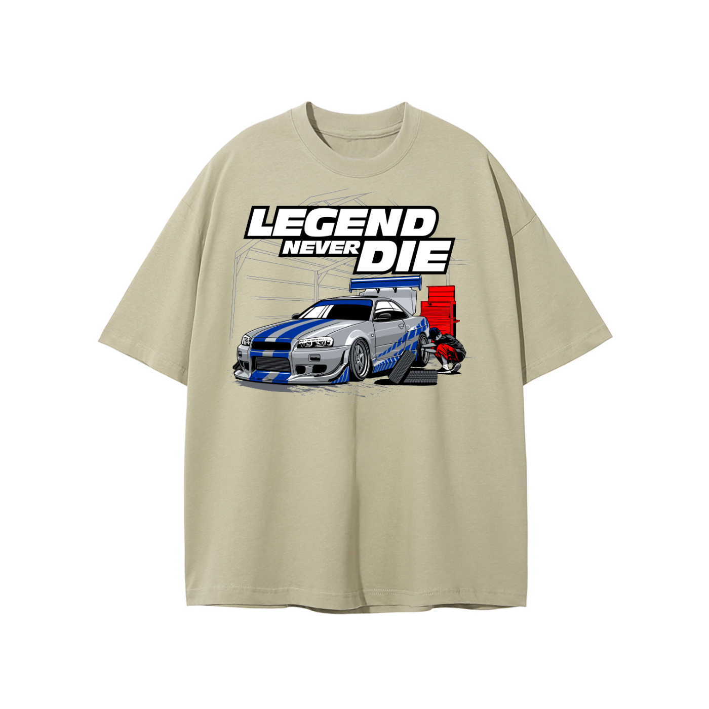 Nissan Skyline R34 Legend Never Die Oversized T-Shirt
