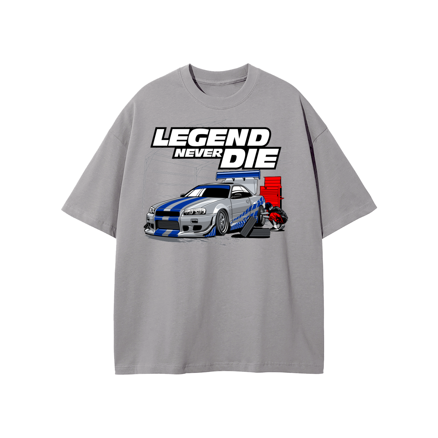 Nissan Skyline R34 Legend Never Die Oversized T-Shirt