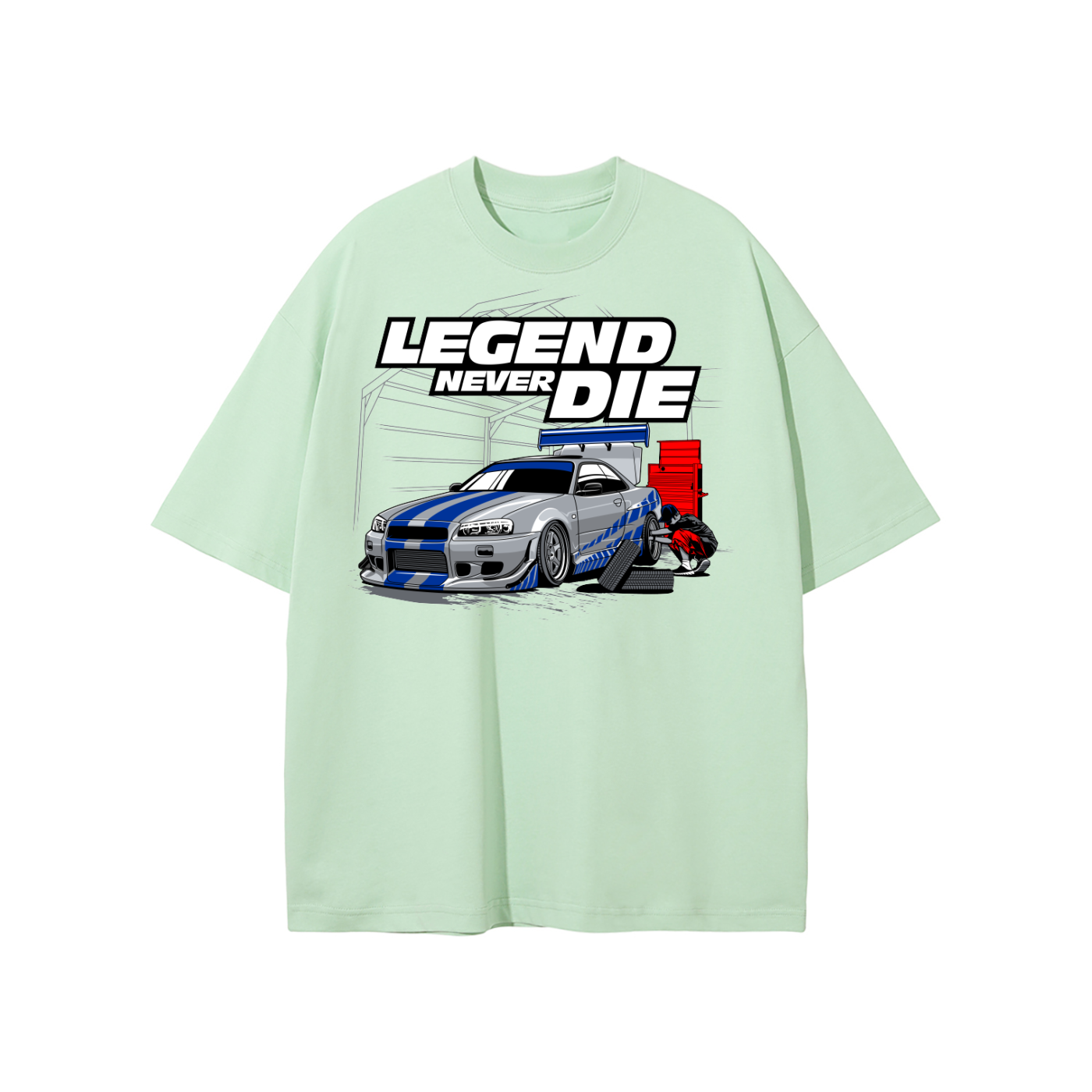 Nissan Skyline R34 Legend Never Die Oversized T-Shirt