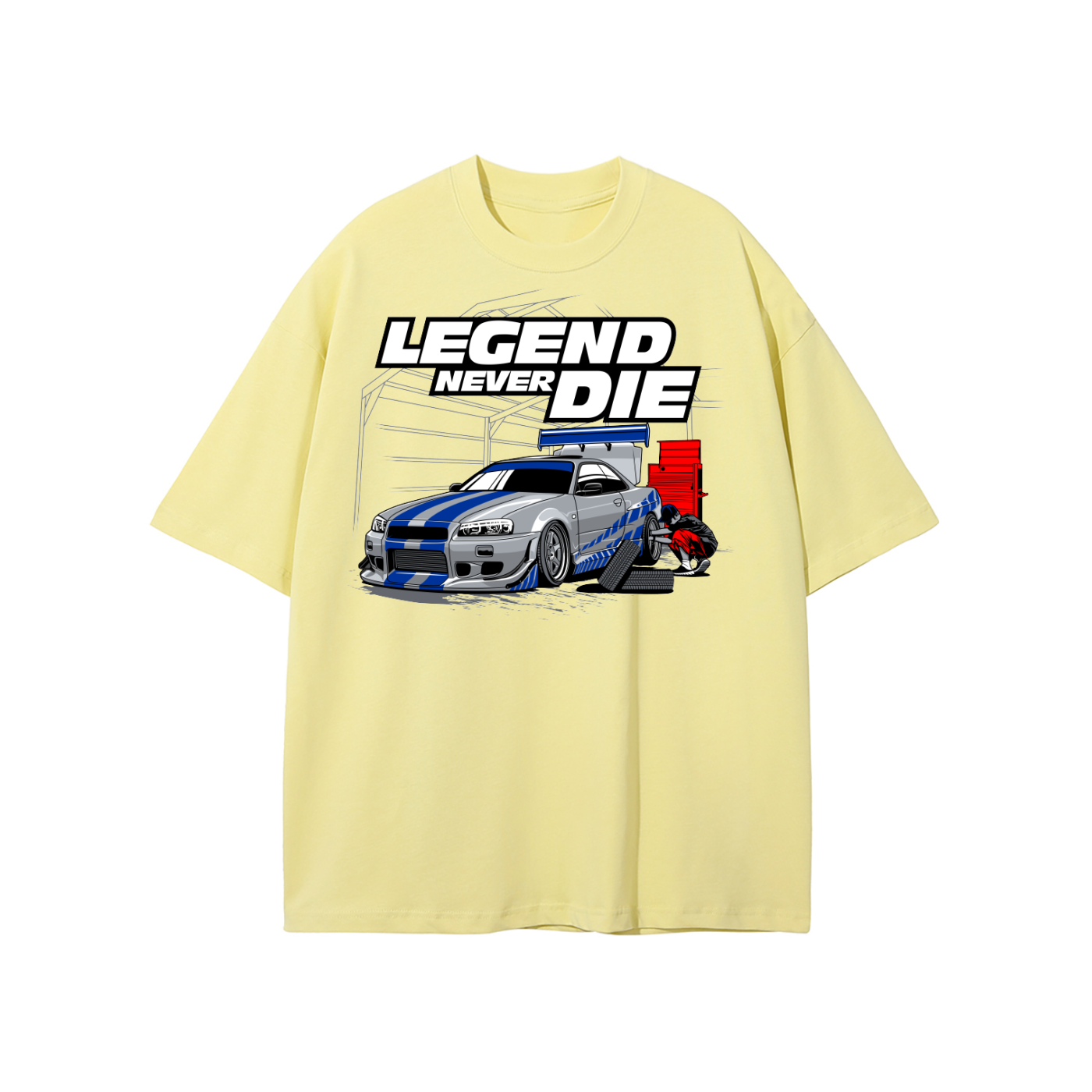 Nissan Skyline R34 Legend Never Die Oversized T-Shirt