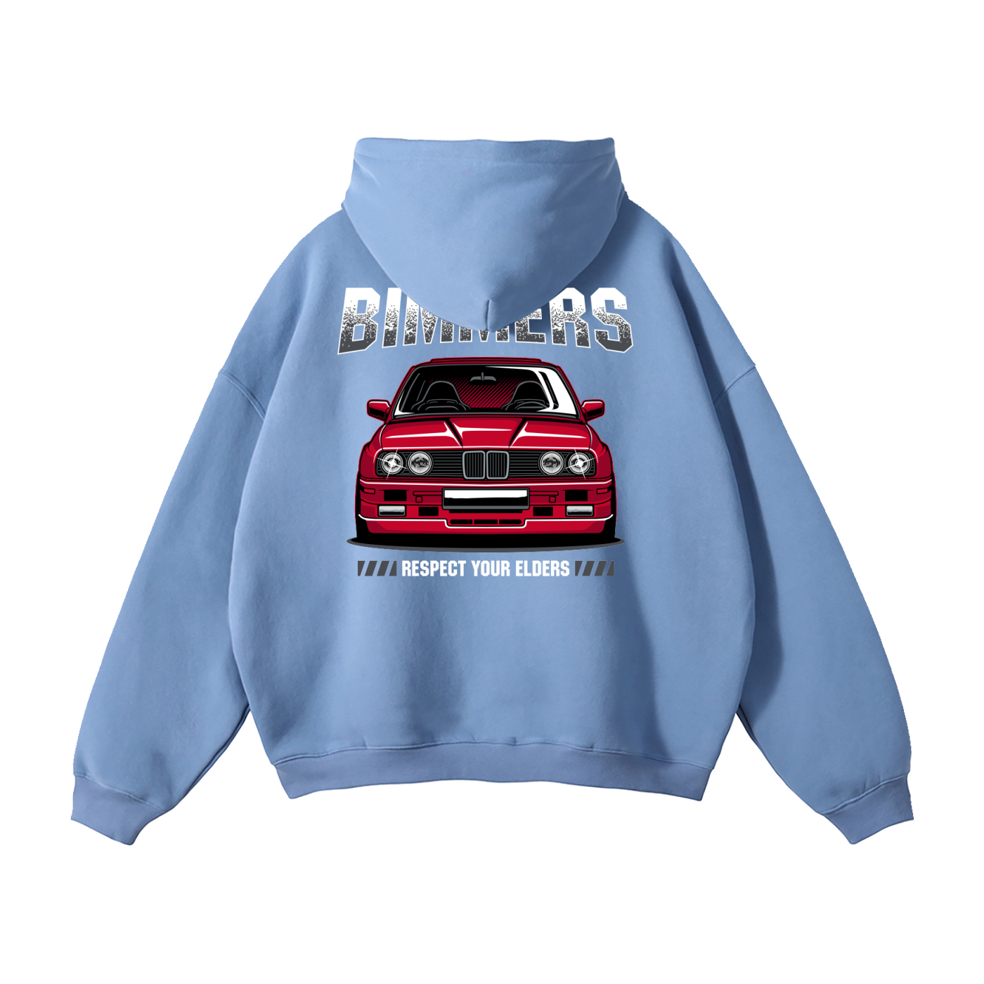 BMW “Respect Your Elders” Hoodie | Bimmers Car Enthusiast Streetwear | Chrome and Cotton Automotive Sweatshirt