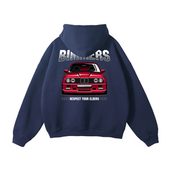 BMW “Respect Your Elders” Hoodie | Bimmers Car Enthusiast Streetwear | Chrome and Cotton Automotive Sweatshirt