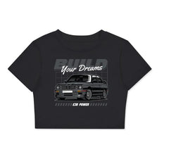 BMW Crop Top "Build for Speed" Graphic Tee | Car Enthusiast Streetwear