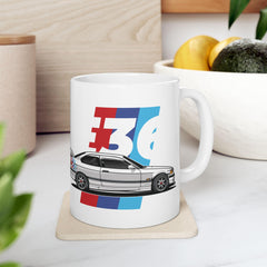 BMW E36 Ceramic Mug | Car Enthusiast Coffee Cup | Chrome and Cotton Automotive Gift