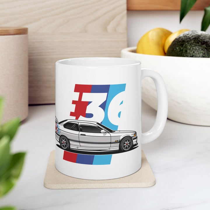 BMW E36 Ceramic Mug | Car Enthusiast Coffee Cup | Chrome and Cotton Automotive Gift