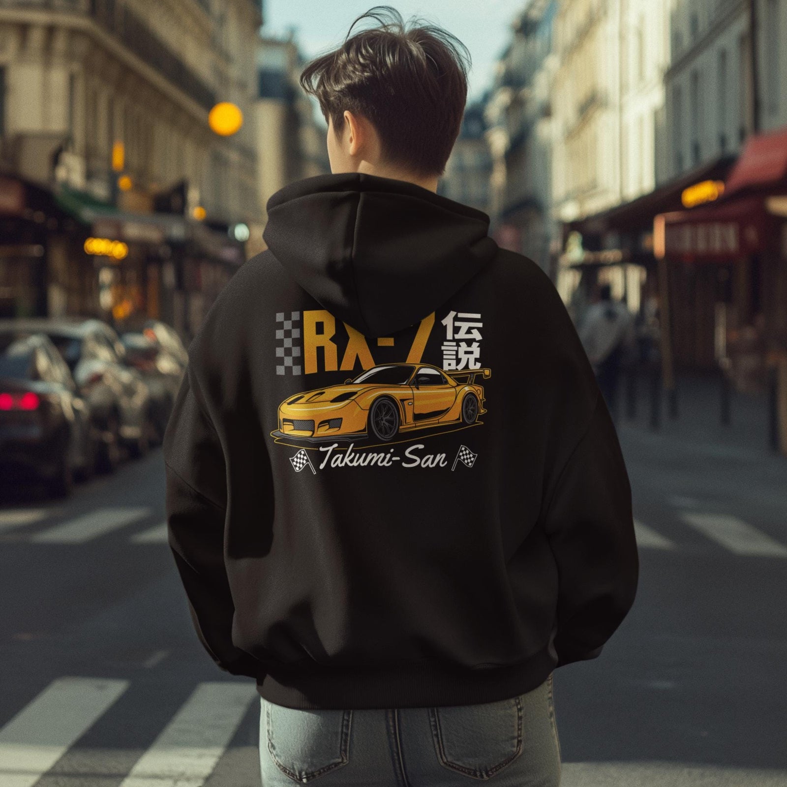 Mazda RX-7 Hoodie | JDM Rotary Legend Streetwear Pullover | Takumi-San Car Enthusiast Sweatshirt
