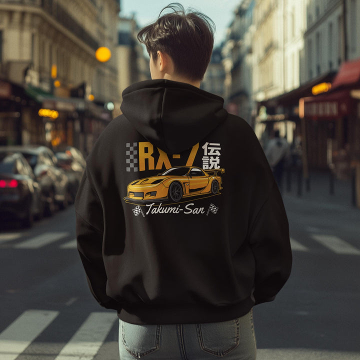 Mazda RX-7 Hoodie | JDM Rotary Legend Streetwear Pullover | Takumi-San Car Enthusiast Sweatshirt