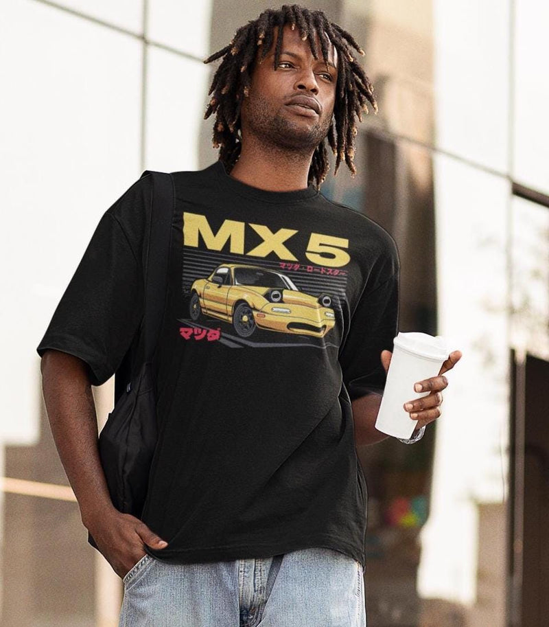 Mazda Miata MX-5 Oversized T-Shirt | JDM Car Enthusiast Streetwear Tee | Japanese Roadster Gift